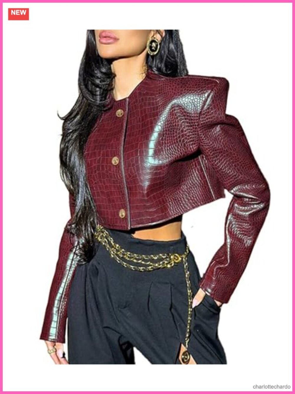 Faux Leather Jacket for Women Cropped Bomber Going Out Coat